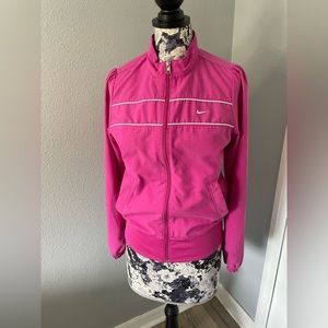 Nike Vintage Zip Up Athletic Jacket Pink/Fuscia & White. The Athletic Dept M